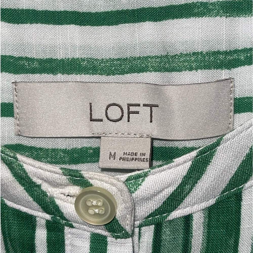 Loft flirty flounce hem drawstring waist Henley dress. Size M GUC - Picture 8 of 10